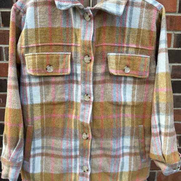 Jodifl Multicolor Plaid Shacket • Button‑Down Jacket • Size S • Trendy Layer - Picture 6 of 12